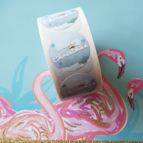 🎅🏼 500 pcs Merry Christmas Thank You Stickers 1" In. - Picture 3 of 5